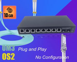 10Gb Commutateur Switch Fibre Optique Compatible avec Freebox Ultra et Orange Livebox 6, avec 2 Ports 10G SFP+ et 8 Ports …