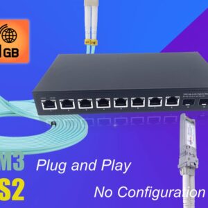 10Gb Commutateur Switch Fibre Optique Compatible avec Freebox Ultra et Orange Livebox 6, avec 2 Ports 10G SFP+ et 8 Ports …