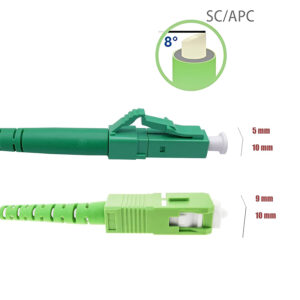 Câble à Fibre Optique LC/APC à SC/APC Monomode Simplex Blanc (Ref:3588)