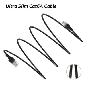 Câble Ethernet Cat 6A, Ultra Slim 10Gbps 32AWG UTP OD 2,8mm 500MHz, 10Gb Thin RJ45 Cat6a Patch Cord pour Data Center (Lot1)