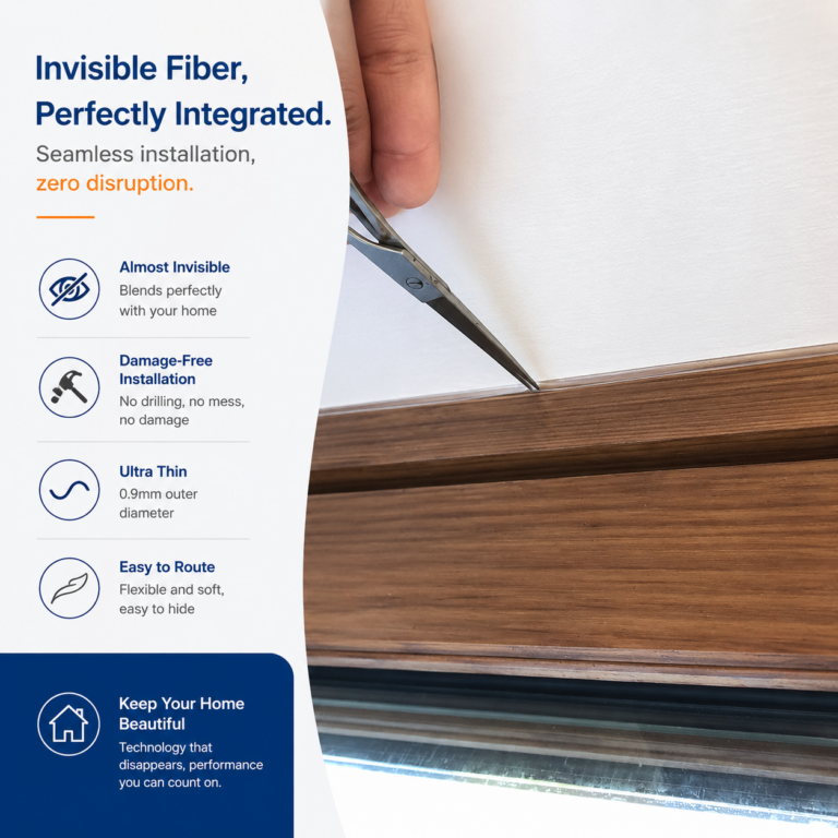 Elfcam – Cable de Fibra Óptica SC/UPC a SC/UPC Invisible/Transparente para Freebox, Fibra Óptica Monomodo OS2 de 125μm, Funda de Nylon Transparente, Invisible y Fácil de Instalar – Image 5