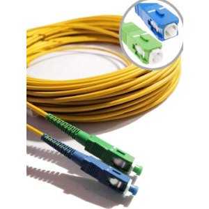 Câble à Fibre Optique SC/APC à SC/UPC OS2 Simplex Jaune (Freebox)(Ref:249)