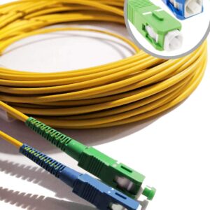 Câble à Fibre Optique SC/APC à SC/UPC OS2 Simplex Jaune (Freebox)(Ref:249)