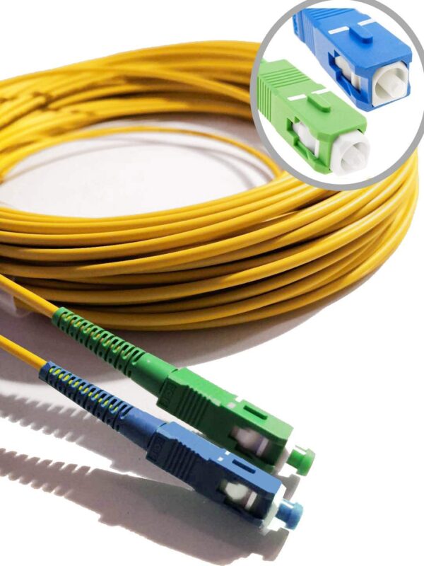 Elfcam Glasvezelkabel LC/APC naar LC/APC Singlemode Simplex, 9/125 um LSZH Optische Jumperband (70 m