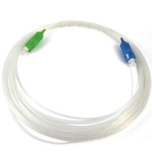 Elfcam® – Câble Fibre Optique SC/APC à SC/UPC Invisible/Transparent pour Freebox, Fibre Optique Monomode 125µm OS2, …