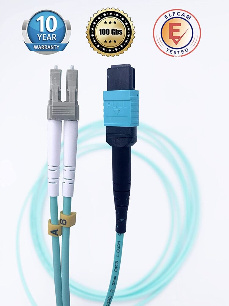 Câble Fibre Optique MPO Femelle vers 4 LC/UPC Duplex 8 Fibres OM3 Multimode 50/125um Câble Breakout (Ref:6782)