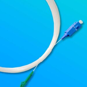 Elfcam® – Câble Fibre Optique LC/APC à SC/UPC Invisible/Transparent, Fibre Optique Monomode 125µm OS2, Gaine en Nylo…