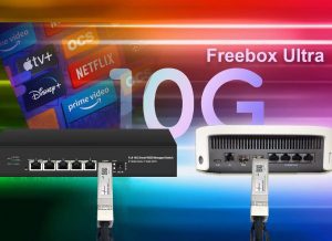 Elfcam® – Switch Géré 10Gb pour Maison & Bureau – 1 Port SFP+ 10G + 5 Ports RJ45 10GbE – Compatible Freebox Ult…