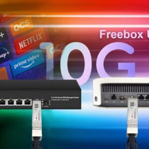 Elfcam® – Switch Géré 10Gb pour Maison & Bureau – 1 Port SFP+ 10G + 5 Ports RJ45 10GbE – Compatible Freebox Ult…