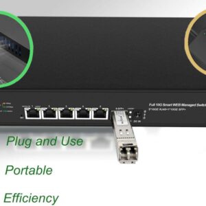 Elfcam® – Switch Géré 10Gb pour Maison & Bureau – 1 Port SFP+ 10G + 5 Ports RJ45 10GbE – Compatible Freebox Ult…
