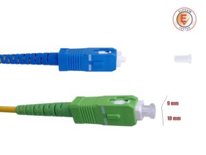 Câble à Fibre Optique SC/APC à SC/UPC OS2 Simplex Jaune (Freebox)(Ref:249)