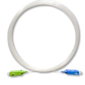 Elfcam® – Câble Fibre Optique SC/APC à SC/UPC Invisible/Transparent pour Freebox, Fibre Optique Monomode 125µm OS2, …