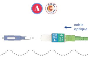 Elfcam® – Adaptateur à Fibre Optique Câble Monomode Simplex SC/APC Female à SC/UPC Male, Lot de 1 (Ref: 18179)