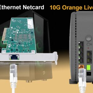 10Gb Carte Réseau PCIe en RJ45 Compatible avec Freebox Ultra et Orange Livebox 6, 10Go PCI Express x8 LAN Adapter pour Win…