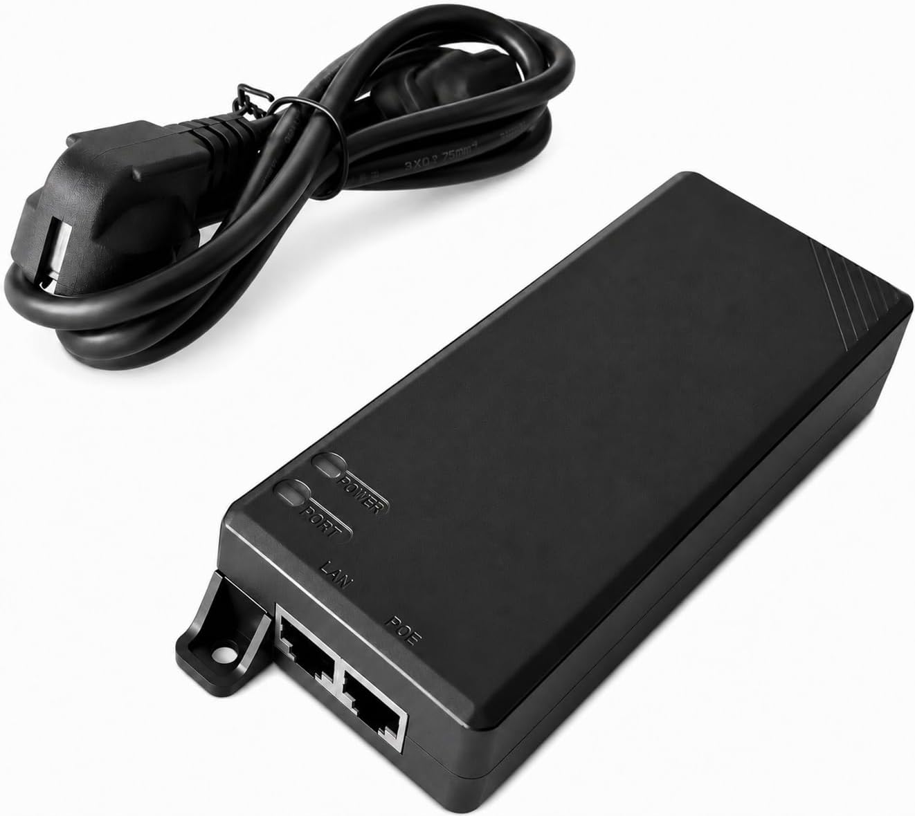 Elfcam - 150W PoE Injecteur 2,5Gb/1,25Gb pour Starlink Gen 3 et Gen 2, Passive PoE Injector avec Protection Contre Les Surtensions 3KV, Play & Plug, Entrée 100-240V AC et Sortie 150W 48V-56V