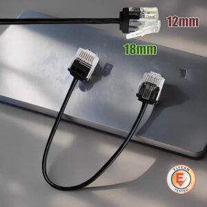 Elfcam® – Câble Ethernet Slim Cat 6, Câble Réseau LAN WAN Cat6 32AWG,Ultra Slim Noir (Ref: 21899)