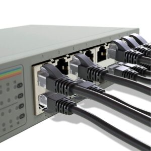 Elfcam® – Câble Ethernet Cat 6, Rond Câble Réseau LAN WAN, Cat6 26AWG, 1Gbps avec Connecteurs RJ45 Haute Qualité(Noi…