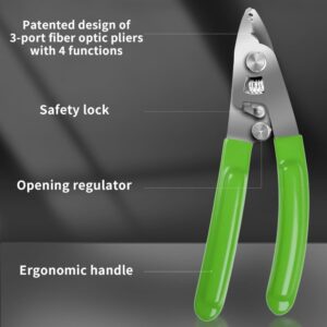 Elfcam® – 4 Coupes en 1, Pince à Dénuder et Ciseaux Kevlar pour Fibre Optique, FTTH Outil Professionnel pour Technic…