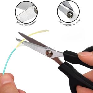 Elfcam – Ciseaux Kevlar pour Fibre Optique, Lame Spécialement Micro-crantée Conçue pour Couper les Câbles Optiques e…