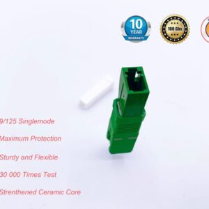 Elfcam® – Adaptateur/Coupleur pour Câble Fibre Optique LC/APC Femelle à SC/APC Male Monomode Simplex 9/125μm (Lot de…