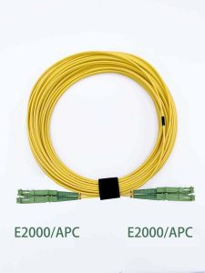 Elfcam® – Câble à Fibre Optique E2000/APC à E2000/APC Monomode Duplex 9/125μm Jarretière Optique LSZH (Ref:21258)