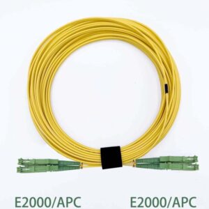Elfcam® – Câble à Fibre Optique E2000/APC à E2000/APC Monomode Duplex 9/125μm Jarretière Optique LSZH (Ref:21258)