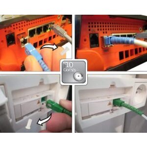 Câble à Fibre Optique SC/APC à SC/UPC OS2 Simplex Jaune (Freebox)(Ref:249)