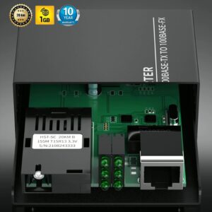 Convertisseur Fibre Ethernet Équipé avec 1,25G SFP (Mini-GBIC), 1 Port SC+1 Port RJ45 , avec Fibre Optique SC Monomode Por…