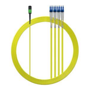 Elfcam – Câble Fibre Optique MPO/APC vers LC/UPC 8 Fibres Monomode OS2, Polarité de Type B, compatible avec Nvidia/M…