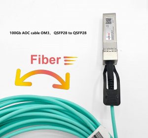Elfcam® – Câble Fibre Optique 100Gbit/s OM3 QSFP28 à QSFP28 AOC Câble (Ref: 24965)