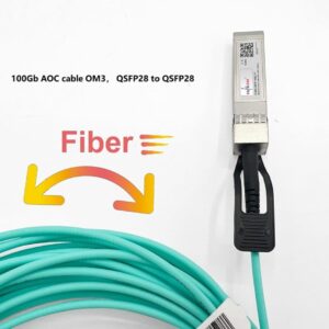 Elfcam® – Câble Fibre Optique 100Gbit/s OM3 QSFP28 à QSFP28 AOC Câble (Ref: 24965)