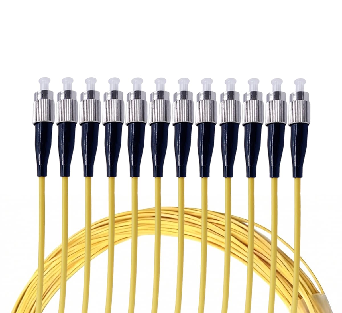 Fibre Optique Pigtail 12Fibres Monomode Simplex ST/UPC 9/125um OS2, Jaune – Image 4