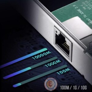 10Gb Carte Réseau PCIe en RJ45 Compatible avec Freebox Ultra et Orange Livebox 6, 10Go PCI Express x8 LAN Adapter pour Win…