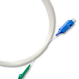 Elfcam® – Câble Fibre Optique LC/APC à SC/UPC Invisible/Transparent, Fibre Optique Monomode 125µm OS2, Gaine en Nylo…