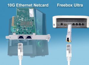 10Gb Carte Réseau PCIe en RJ45 Compatible avec Freebox Ultra et Orange Livebox 6, 10Go PCI Express x8 LAN Adapter pour Win…