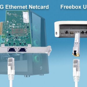 10Gb Carte Réseau PCIe en RJ45 Compatible avec Freebox Ultra et Orange Livebox 6, 10Go PCI Express x8 LAN Adapter pour Win…