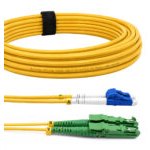 Elfcam - Cabo de fibra ótica E2000/APC para LC/UPC, monomodo duplex, cabo ótico 9/125 μm OS2 2,0 mm G652D LSZH, amarelo