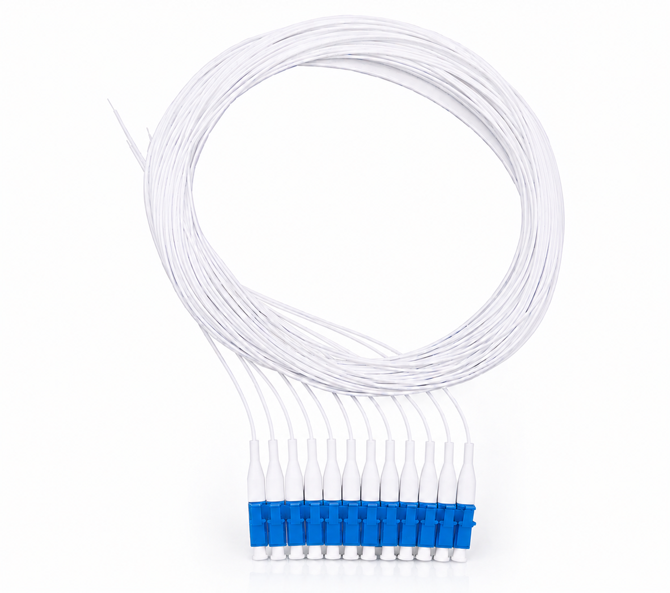 Elfcam – Glasvezel Pigtail 12 Vezels Single Mode Simplex LC/UPC 9/125um OS2, Wit