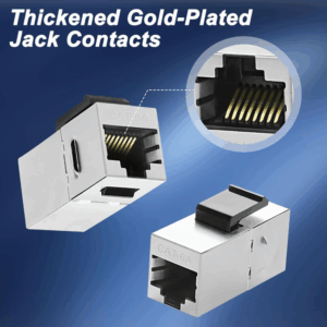 Lot de 10 Coupleurs RJ45 Cat 6A Blindés – Connecteur Femelle-Femelle 10 Gbps 8P8C Connecteur modulaire droit pour câ…