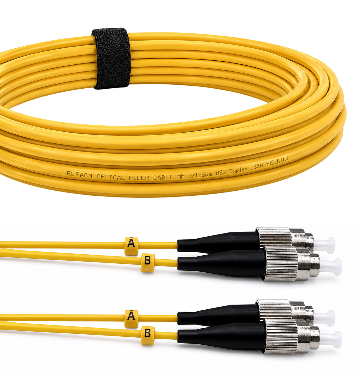FC/PC to FC/PC OS2 Duplex Fiber Optic Cable (Ref:3026)