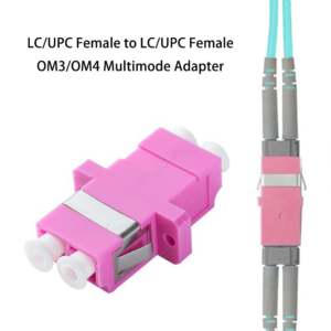 Elfcam – 12pcs Adaptateur à Fibre Optique Câble OM4 Multimode Duplex LC/UPC Female à LC/UPC Female, Lot de 12