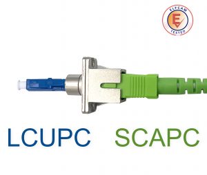 Elfcam® – Adaptateur à Fibre Optique Câble Monomode Simplex LC/UPC Male à SC/APC Female, Lot de 1 (REF: 17408)