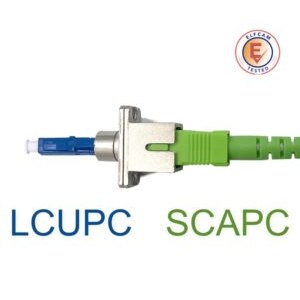 Elfcam® – Adaptateur à Fibre Optique Câble Monomode Simplex LC/UPC Male à SC/APC Female, Lot de 1 （REF: 17408）