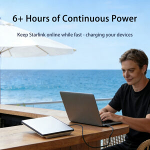 Elfcam – 127,75Wh Batterie Externe Clip-on pour Starlink Mini,Autonomie Jusqu’à 6 Heures, 2xSortie DC & USB-C, …