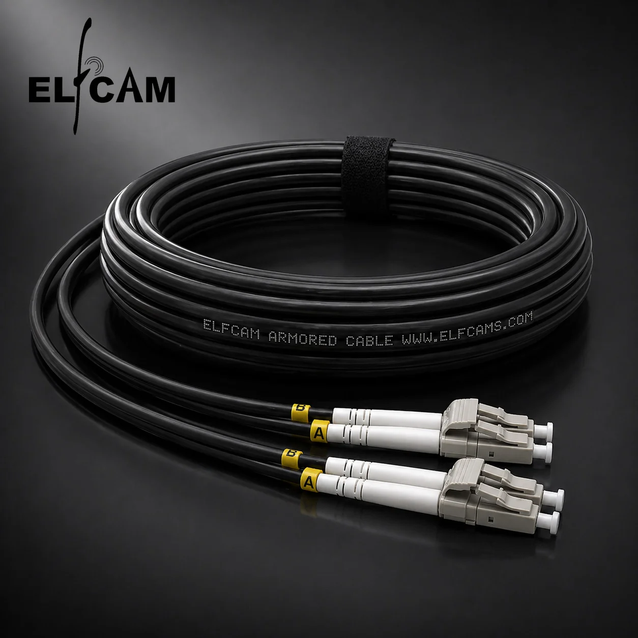 Armored Steel Fiber Optic Cable for Outdoor and Indoor LC/UPC to LC/UPC Multimode Duplex OM3 Black (Ref:4511) - Image 9