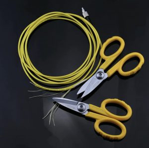 Elfcam® – Ciseaux Fibre Optique Kevlar pour Techniciens – Outil Professionnel Multifonction Coupe Câbles Soupl…