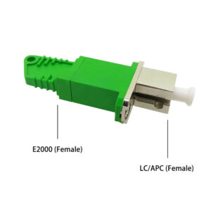 Adaptateur à Fibre Optique Câble Monomode Simplex E2000/APC Female à LC/APC Female, Lot de 1