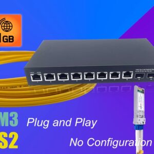 Elfcam® – 10Gb Commutateur Switch Fibre Optique Compatible avec Freebox Ultra, avec 2 Ports 10G SFP+ et 8 Ports 2,5G…