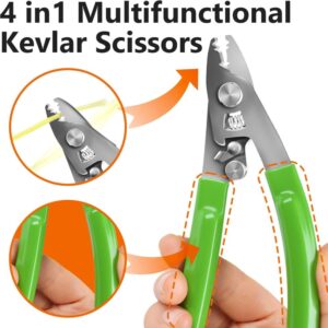 Elfcam® – 4 Coupes en 1, Pince à Dénuder et Ciseaux Kevlar pour Fibre Optique, FTTH Outil Professionnel pour Technic…