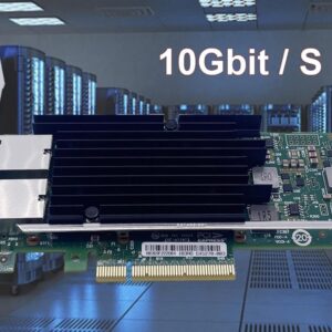 10Gb Carte Réseau PCIe en RJ45 Compatible avec Freebox Ultra et Orange Livebox 6, 10Go PCI Express x8 LAN Adapter pour Win…